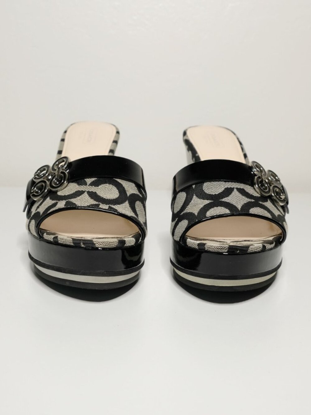 Y2K Coach Platform Wedge Sandals, Excellent Condition, A0121, Geri, Black, 8.5 M - Picture 8 of 15